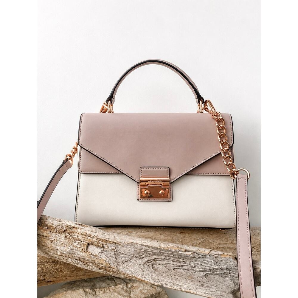 Michael Kors Y2K Mini Blush Cream Leather 2010 Revival Top Handle Crossbody Bag